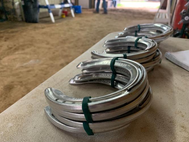 Stack of new horseshoes