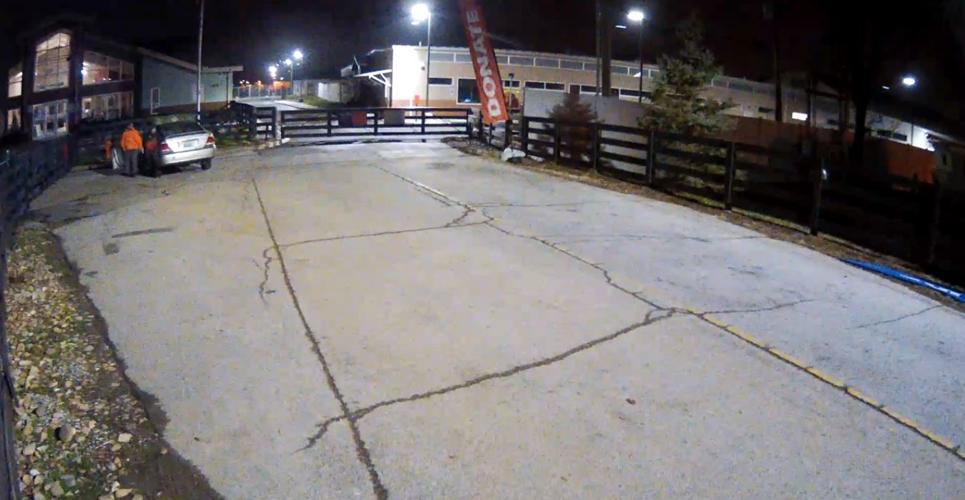 LMAS DOG TIED TO GATE (BACK)