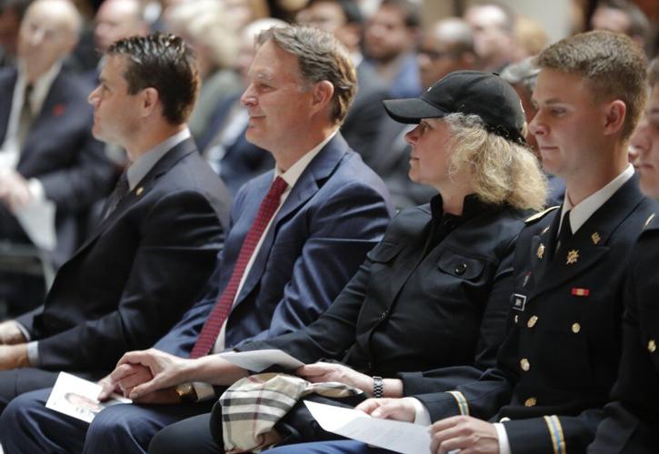 Former Indiana Governor and Sen. Evan Bayh and his wife, Susan