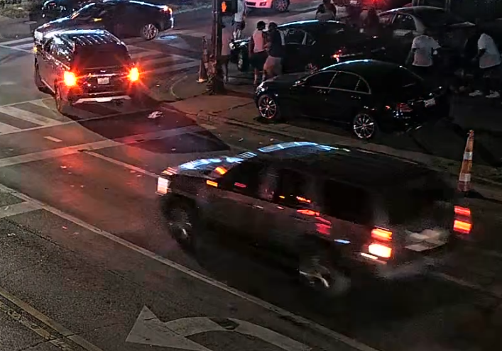Chevrolet Tahoe near scene of H2O shooting