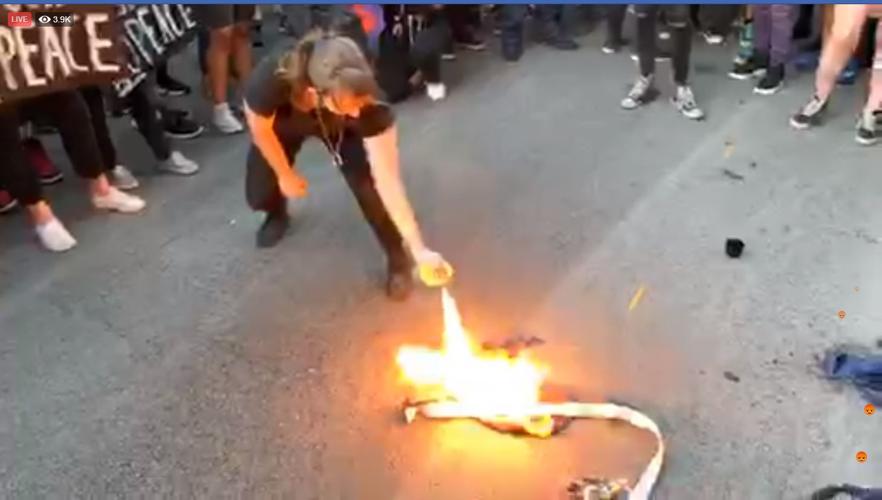 Flag burning in downtown Louisville May 20