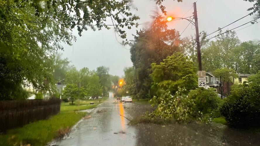 Storm damage in Louisville on May 7, 2023.