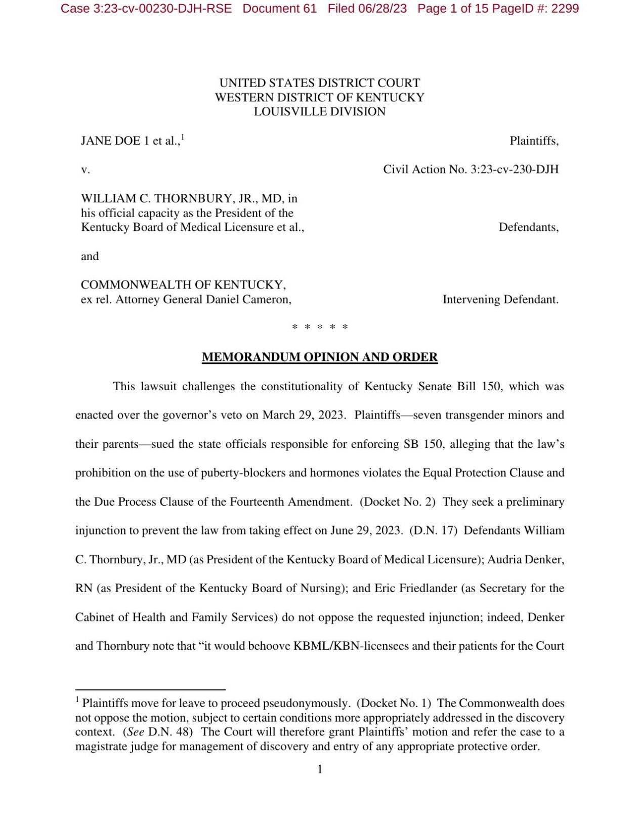 ACLU temporary order