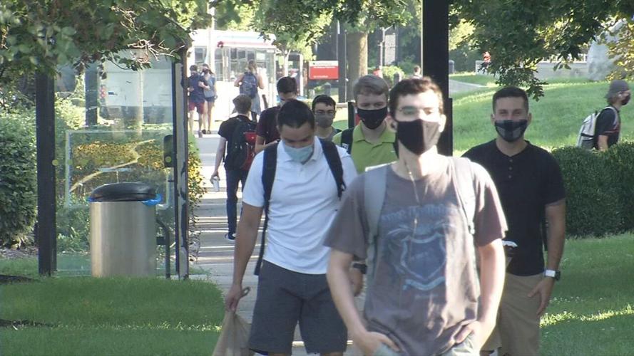 U of L students wearing masks on the first day of class, Aug. 17, 2020