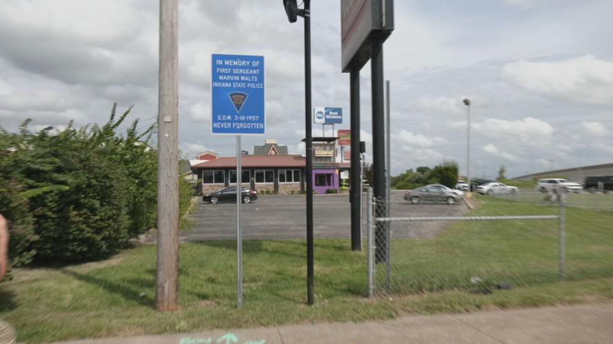 Sign honoring memory of Sgt. Marvin Walts with Indiana State Police