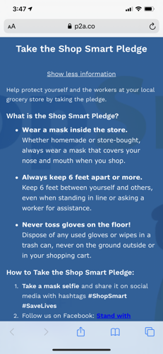 Shoppers can take the "Shop Smart" pledge