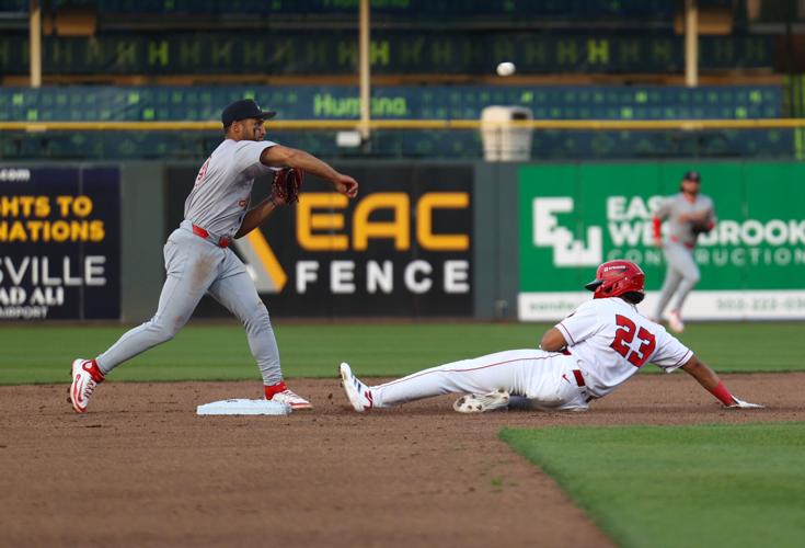 An out at second base - Louisville Bats.JPG