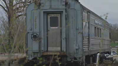 80-year-old train car in Charlestown, Indiana