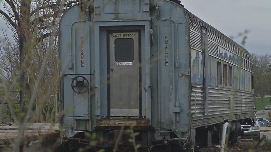 80-year-old train car in Charlestown, Indiana