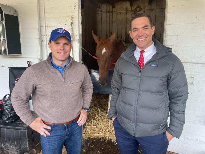 Norm Casse with Oaks contender Southlawn and Sterling Riggs - used on 5.5.23