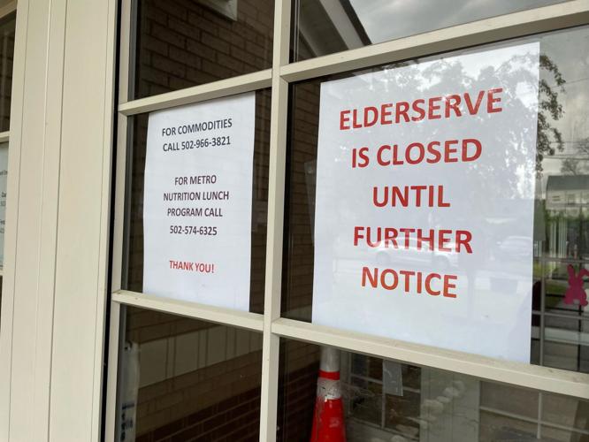 ElderServe closed until further notice sign
