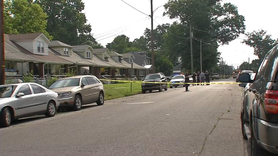 Scene of fatal shooting, July 19, 2019, West Kentucky Street