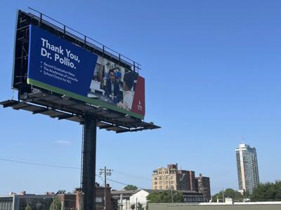 Billboard praising Dr. Marty Pollio - 7.24.25