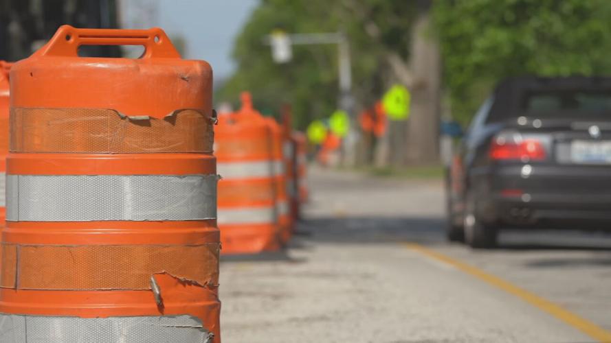 Construction project (orange barrels)