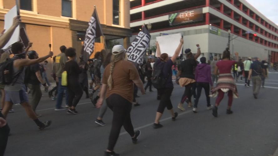 Protesters march through downtown Louisville 9/26/20