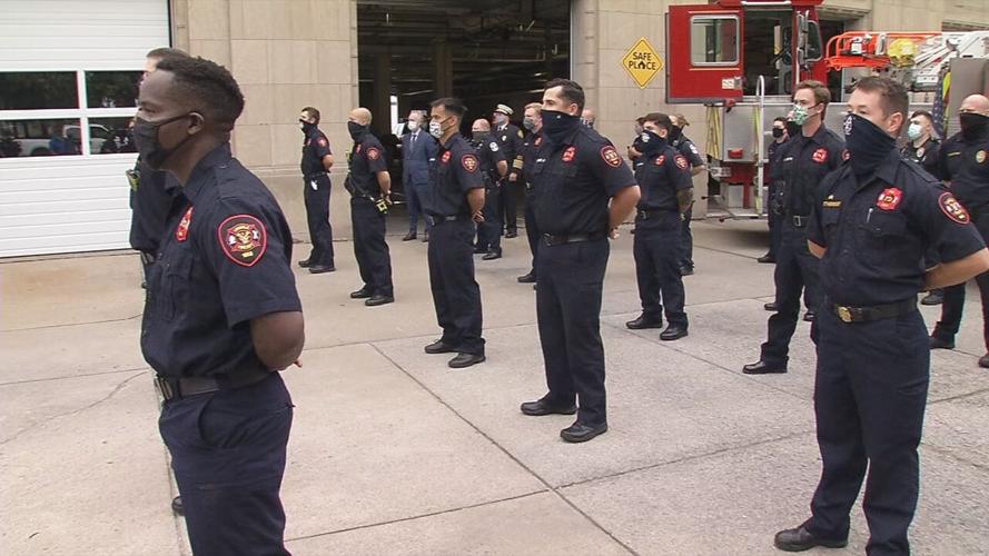 Louisville firefighters hold moment of silence to remember firefighters killed on Sept. 11, 2001 (ceremony on Sept. 11, 2020)