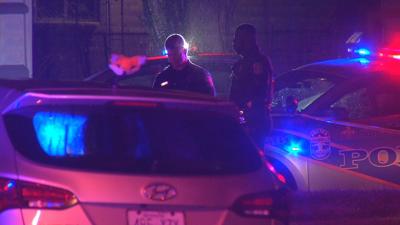 Generic police lights at night