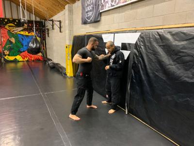Keith Kaiser tries out self-defense class