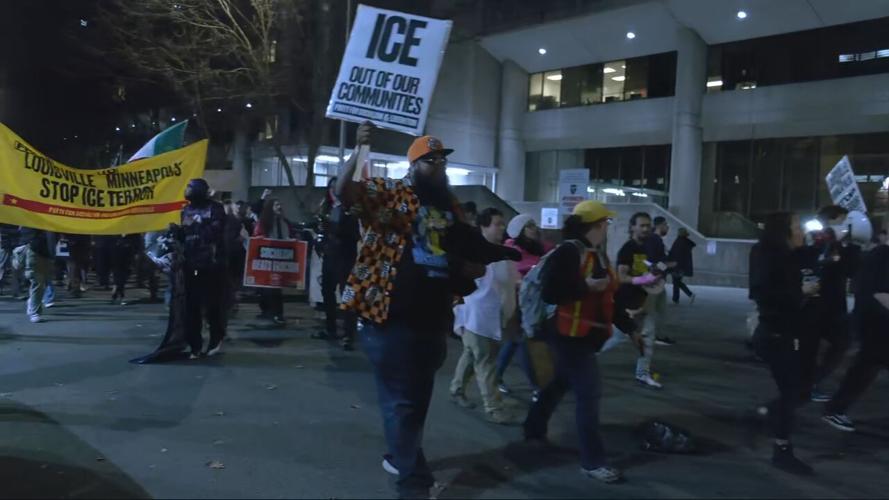 Downtown Louisville ICE fatal shooting protest 1-8-26
