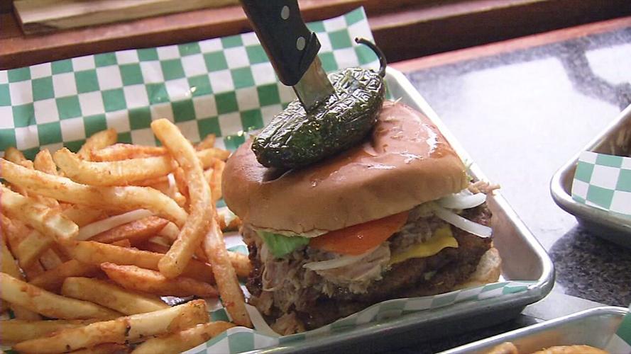Burger at Ramiro's Cantina