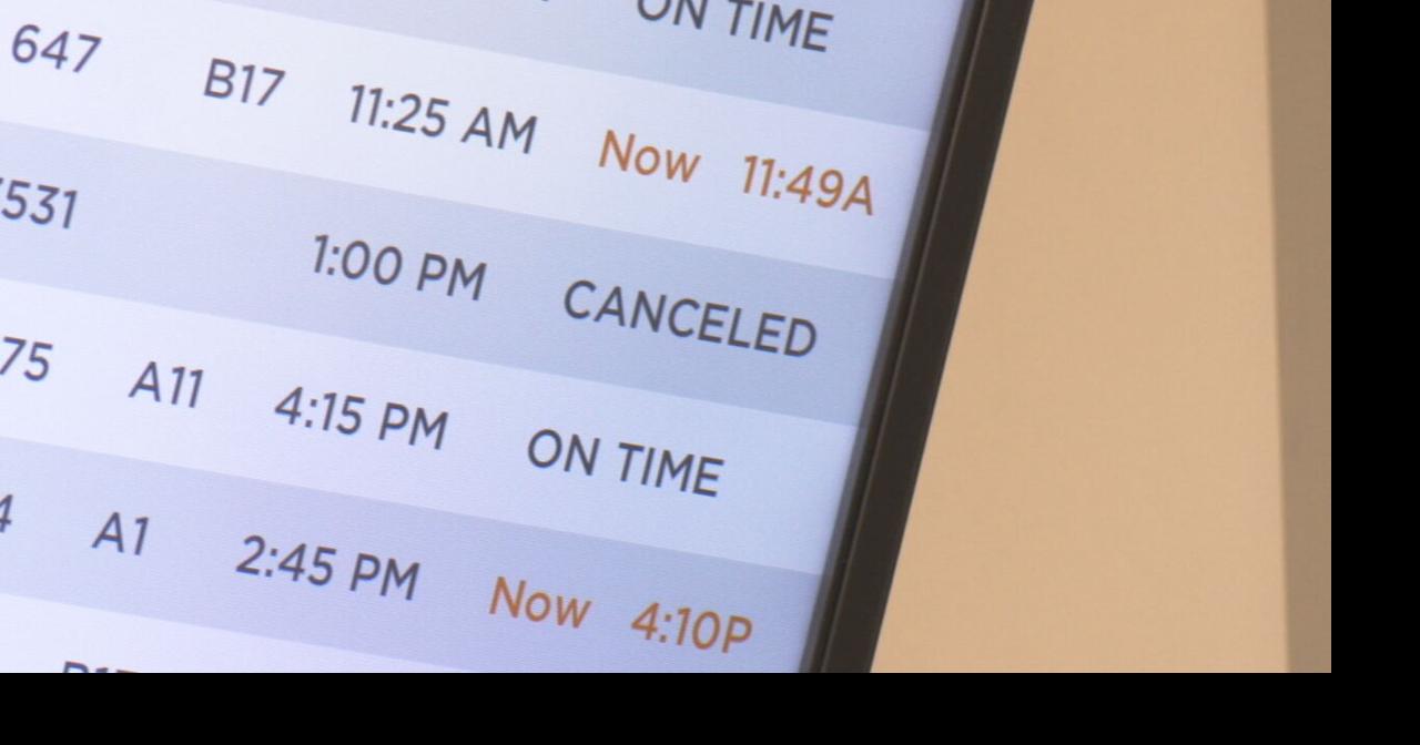 sign showing canceled flight