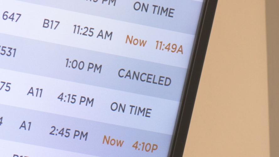 sign showing canceled flight