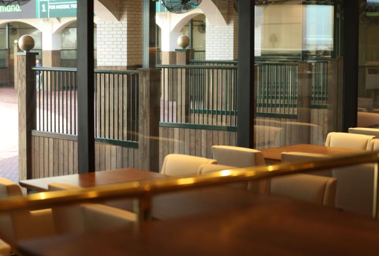 Club SI looking out at Paddock stables.JPG