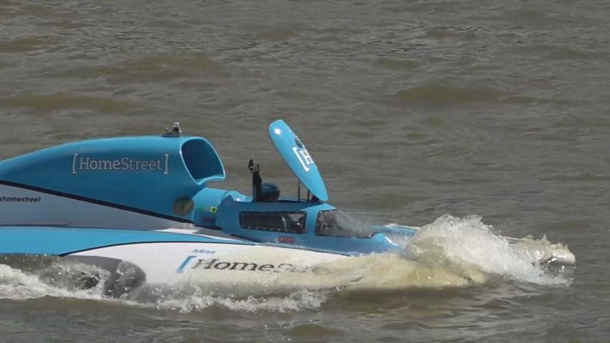 Jimmy Shane waves from hydroplane