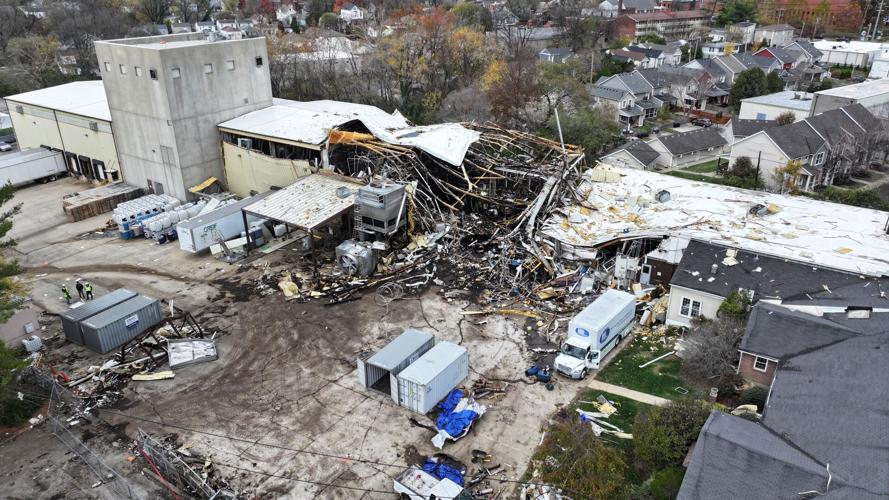 Drone photo plant explosion aftermath