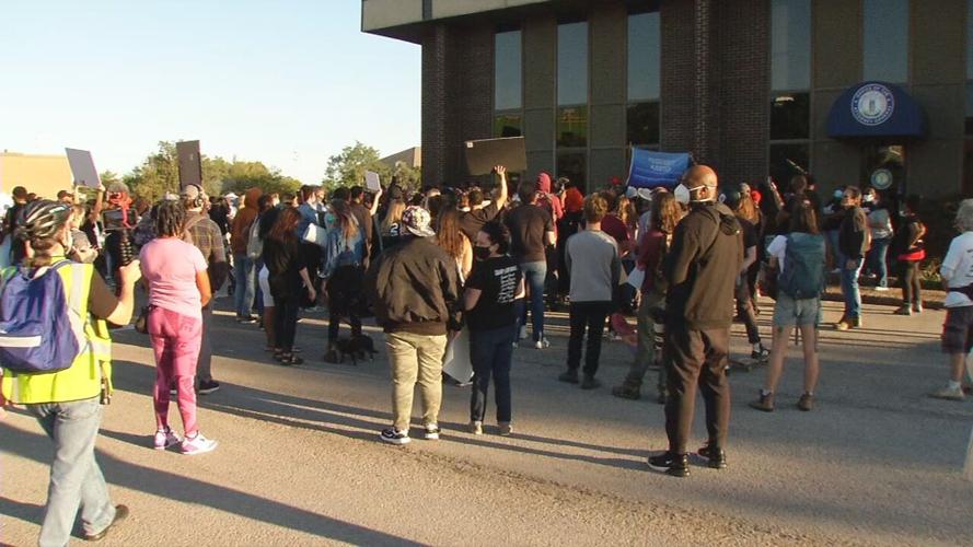 Crowd gathers for rally outside AG Daniel Cameron's office in Louisville 9/18/20