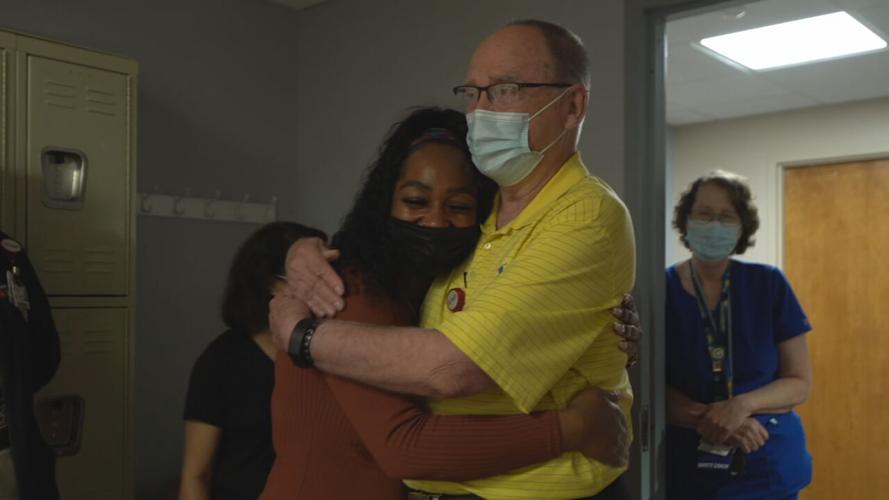 Celebration held for Harold Conrad, a former patient who volunteered for Jewish Hospital for 10 years