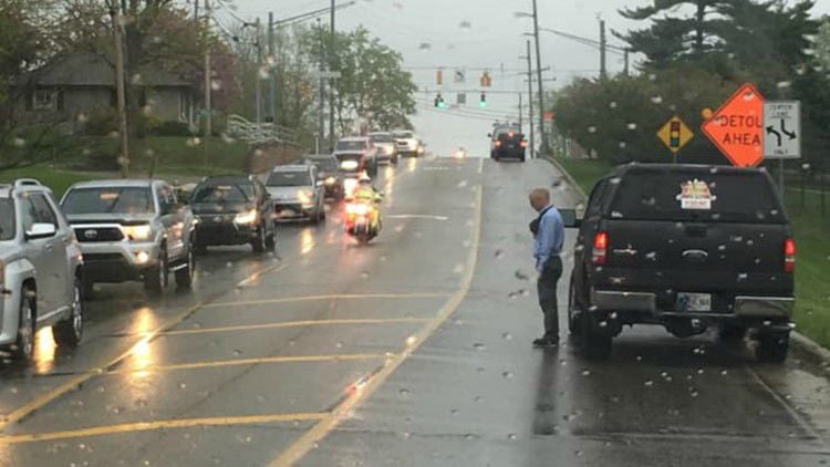 Funeral procession in Bloomington