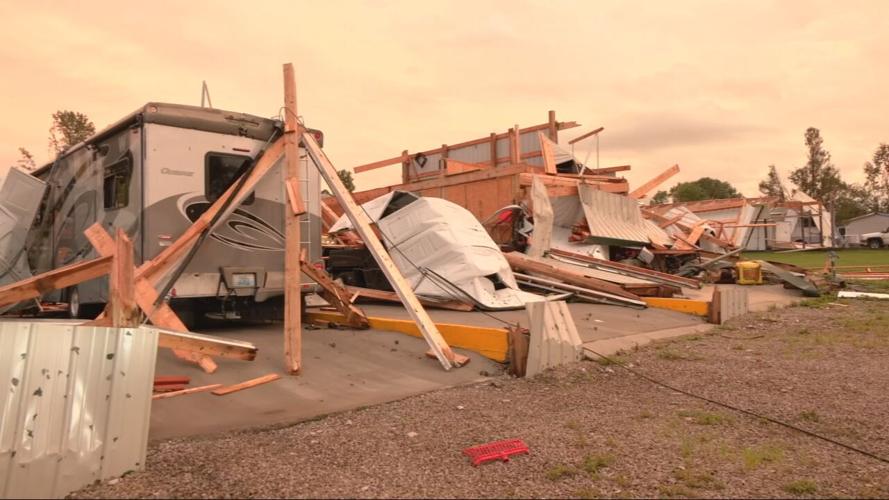 Storm damage in Grayson County, Kentucky