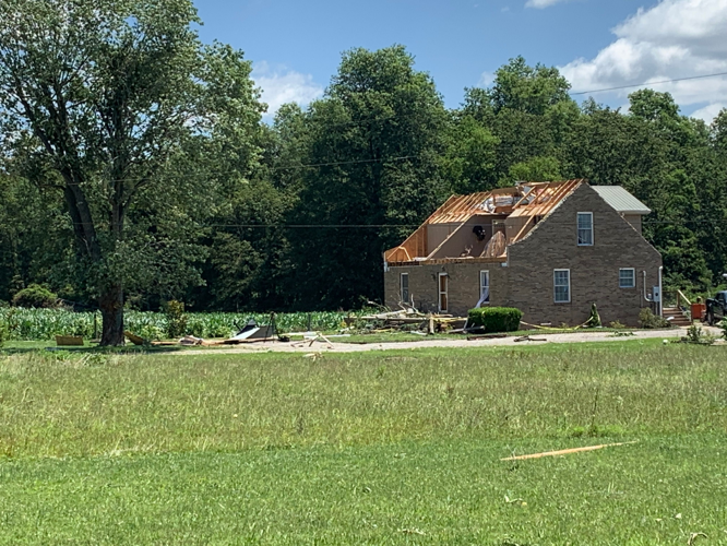 Damaged home in Hardin County
