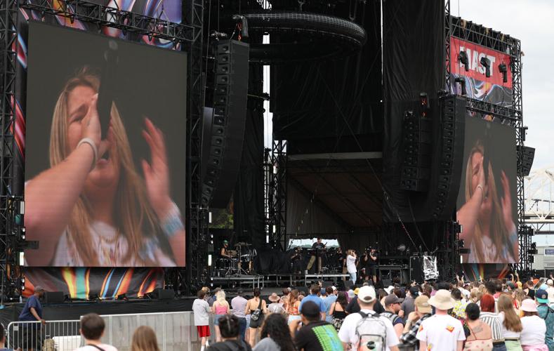 Chelsea Cutler sings during Forecastle.JPG
