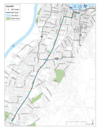 TARC RAPID bus route map