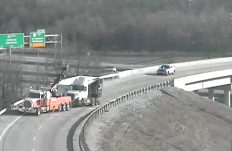 Overturned Semi Truck Removed