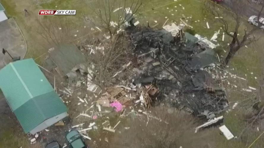 Grayson County House Explosion Aerial