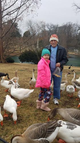 Alaina Kenney smiles with grandfather Bobby Kenney