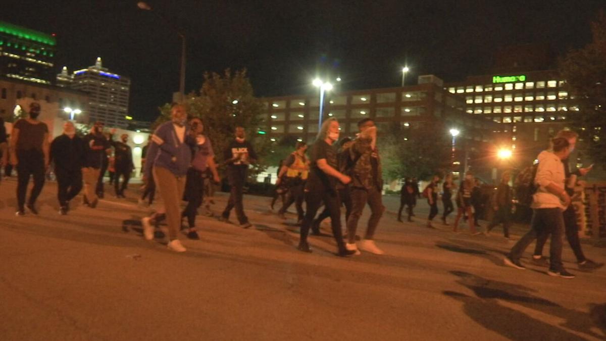 Protesters march through downtown Louisville 9/24/20