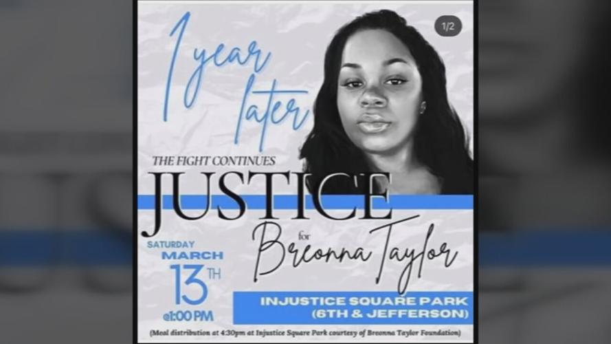 Until Freedom flyer for 3/13/21 Breonna Taylor rally