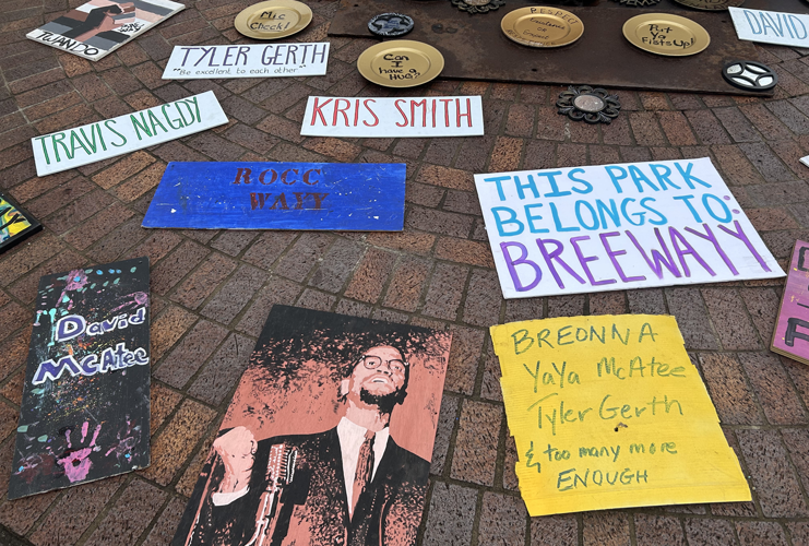 Breonna Taylor anniversary at Jefferson Square Park in downtown Louisville