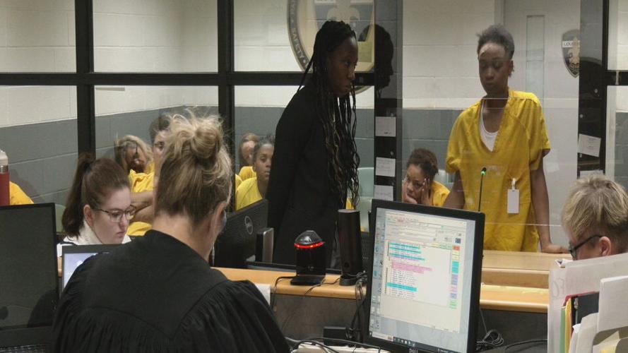 Saniya Frazier in court in Louisville, Kentucky
