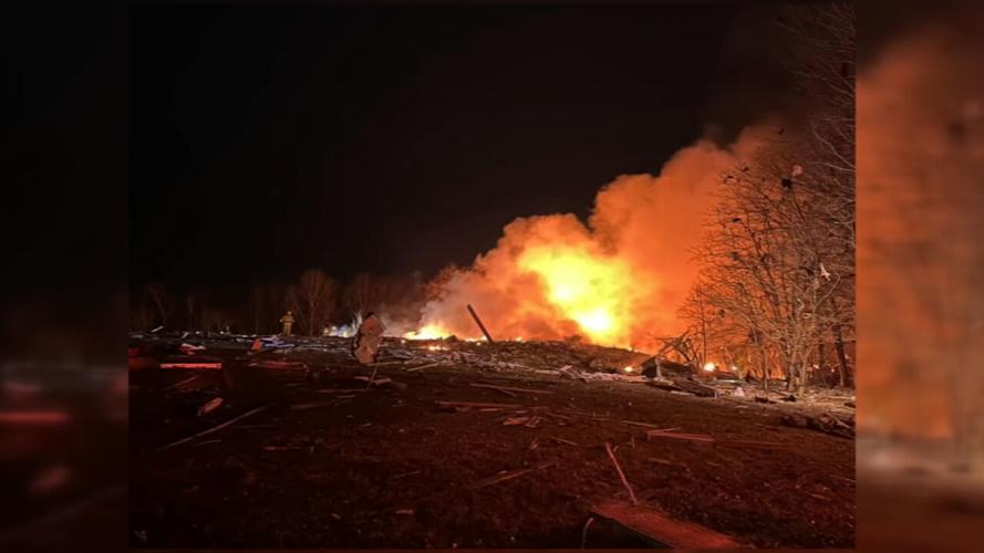 Flames from French Lick house explosion
