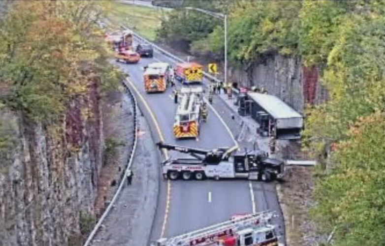Overturned semi on I-71 on Oct. 19