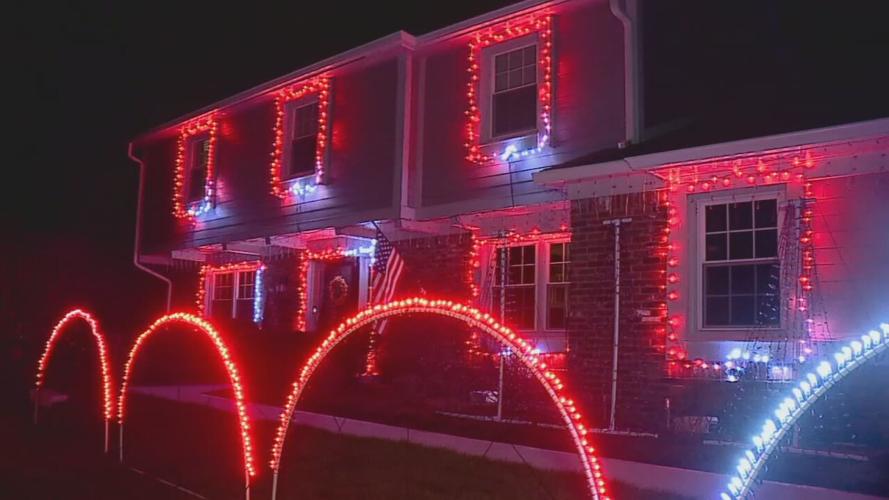 Concert tour lighting technician turns parents’ Indiana home into an eye-popping Christmas light show