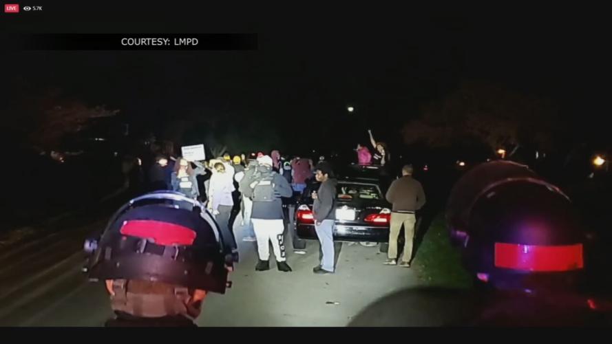 LMPD responds to protesters gathered at KY AG Daniel Cameron's home