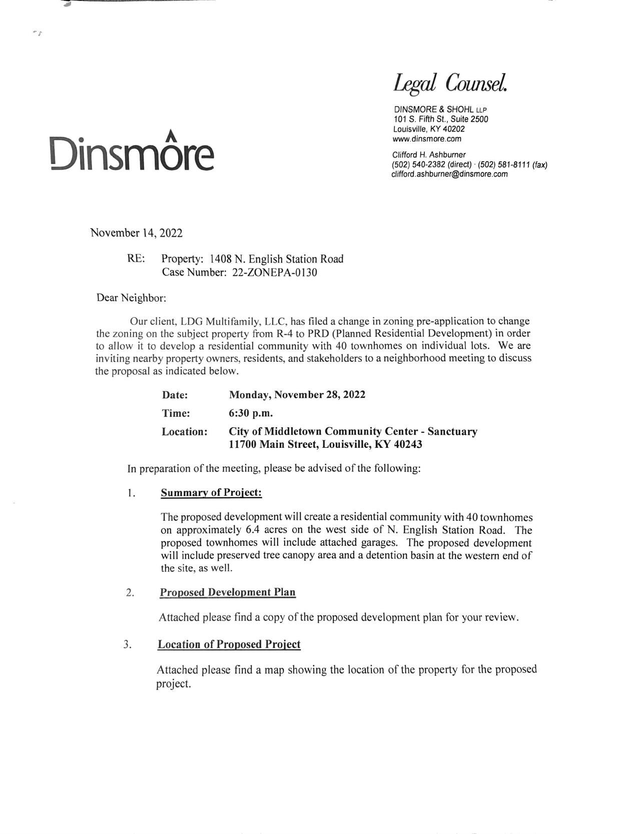 Letter sent to Berrytown residents