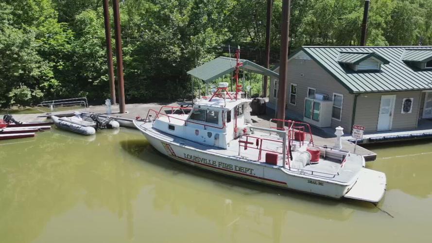 Louisville Fire Department boat dock on Ohio River