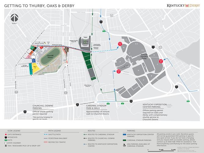 Kentucky Derby 148 (2022) overall parking map